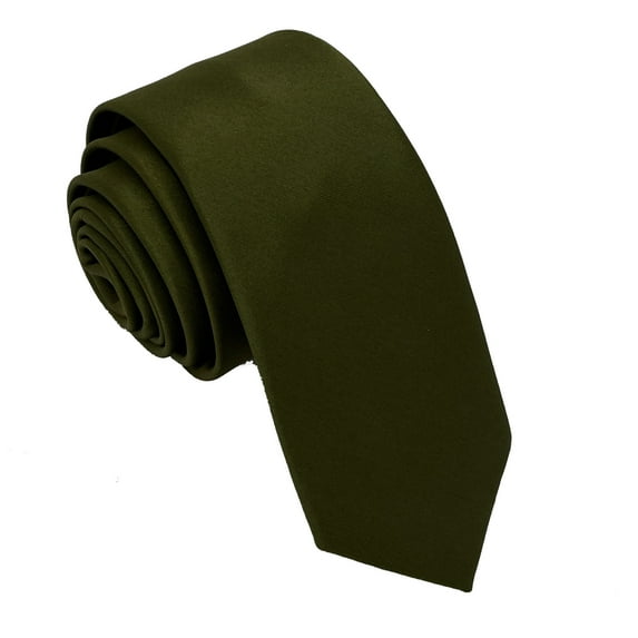 Men’s Olive Formal Satin Self-Tie Necktie in a Variety of Colors by Spencer J’s Signature Satin Collection