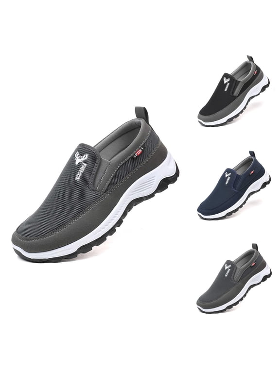 Men's On Casual Shoes Breathable Lightweight Low Top Sneakers For Daily Walking Comfortable Soft Sole Loafers For Men Tennis Shoes Men
