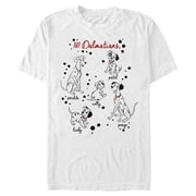 Men's One Hundred and One Dalmatians Character Names Graphic Tee White Small
