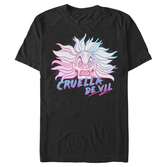 Men's One Hundred and One Dalmatians Crazy Cruella  Graphic Tee Black Medium