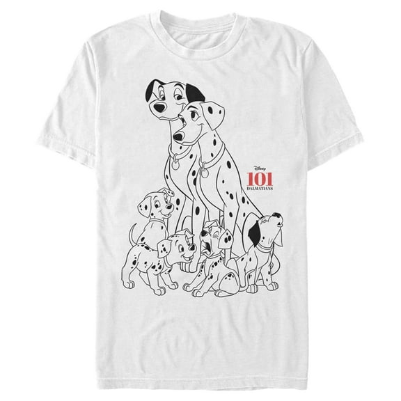 Men's One Hundred and One Dalmatians Dog Pile Graphic Tee White 3X Large