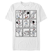 Men's One Hundred and One Dalmatians Family Grid Graphic Tee White Large