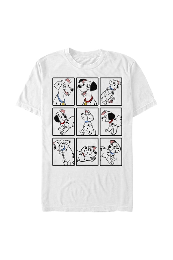 Men's One Hundred and One Dalmatians Family Grid Graphic Tee White Small
