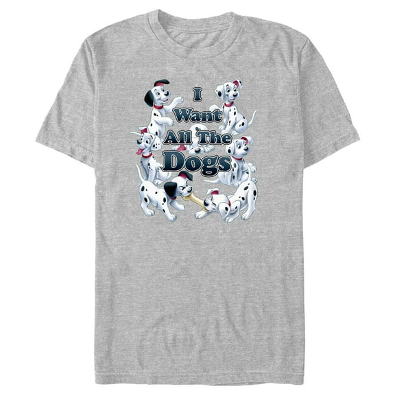 Men's One Hundred and One Dalmatians I Want All the Dogs  Graphic Tee Athletic Heather Medium