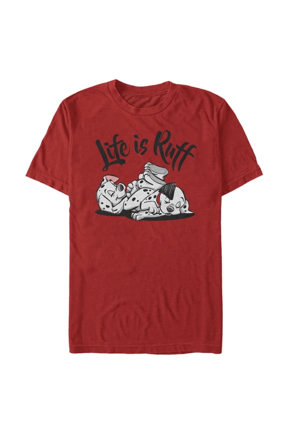 Men's One Hundred and One Dalmatians Life is Ruff Graphic Tee Red Large