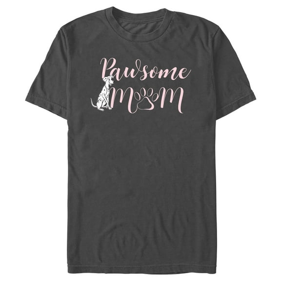 Men's One Hundred and One Dalmatians Pawsome Mom Perdita Graphic Tee Charcoal Large
