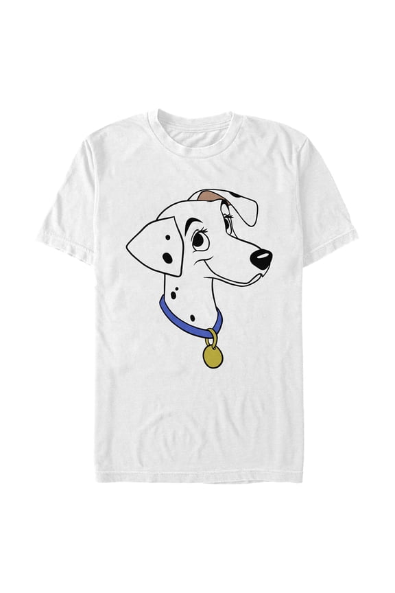 Men's One Hundred and One Dalmatians Perdita Big Face Graphic Tee White Large