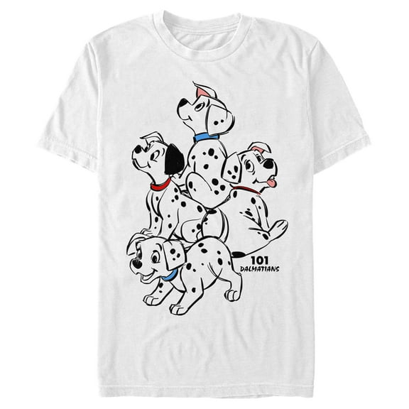 Men's One Hundred and One Dalmatians Puppy Love  Graphic Tee White 2X Large