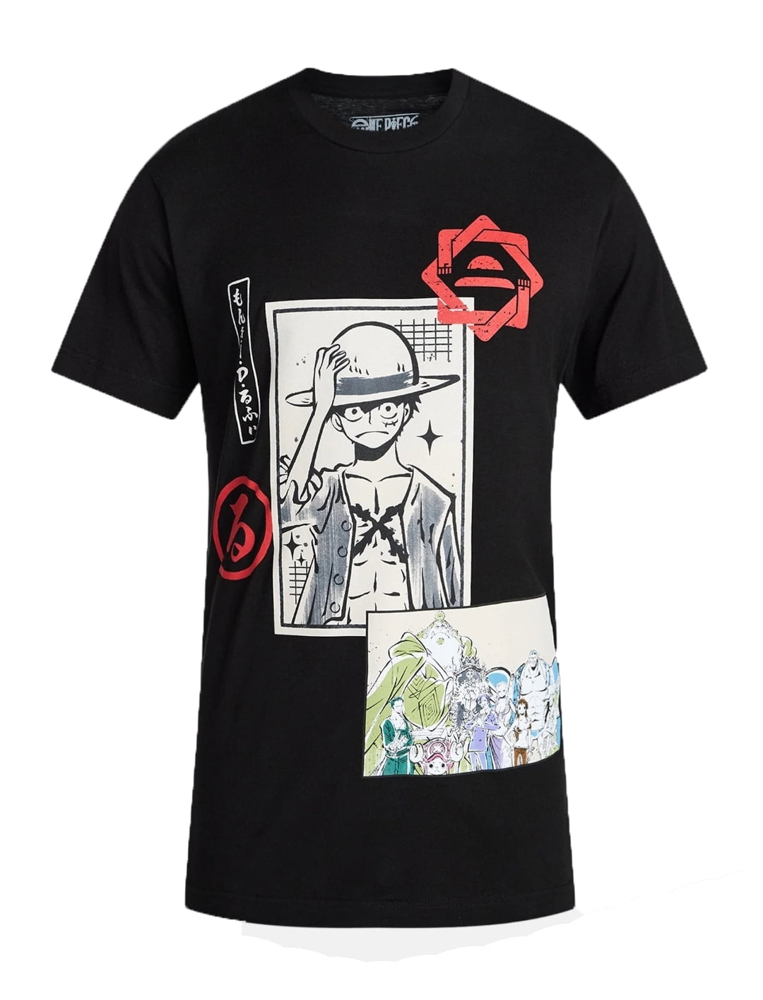 Men's One Piece Black Graphic T-Shirt - 3XL