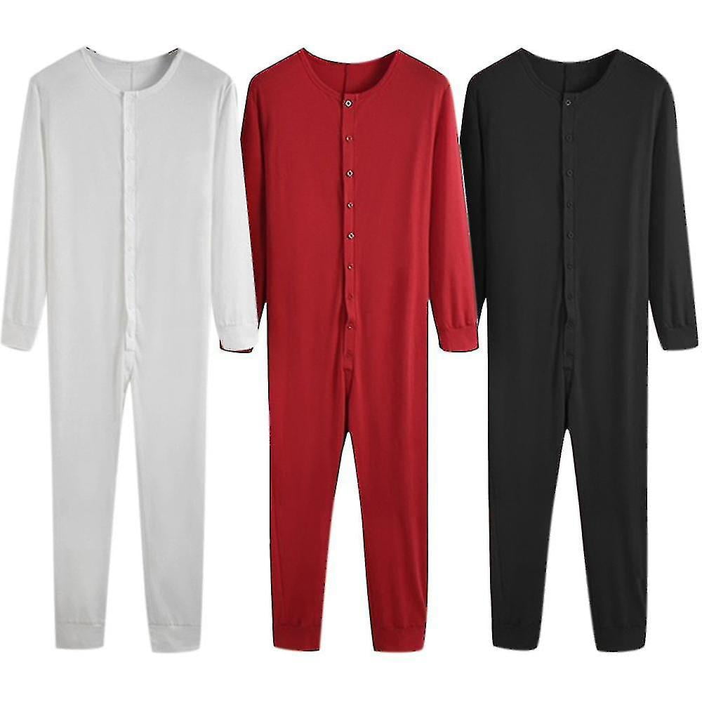 Men"s One Piece Long Johns Night Pajama