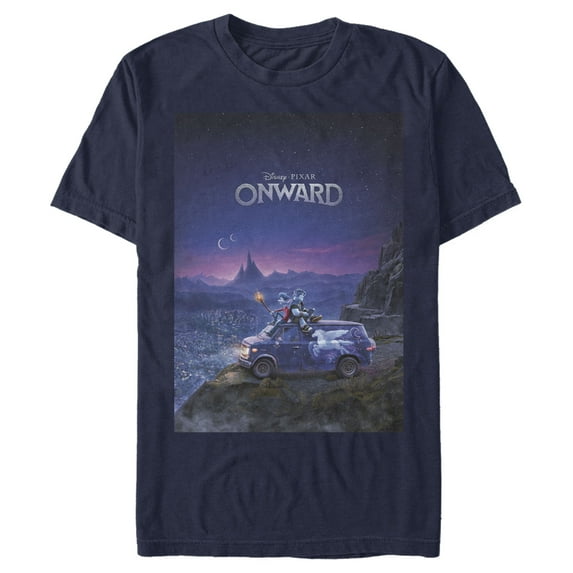 Men's Onward Classic Movie Poster Graphic Tee Navy Blue Medium