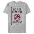 thumbnail image 1 of Men's Onward Do Not Feed Unicorn Warning  Graphic Tee Athletic Heather Medium, 1 of 4