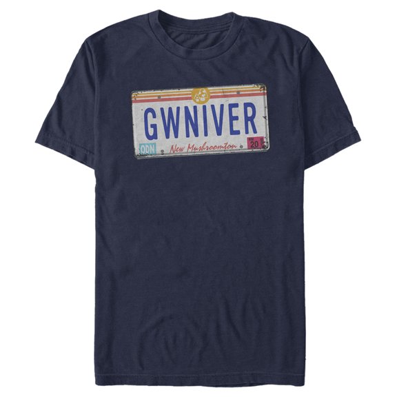 Men's Onward GWINIVER License Plate  Graphic Tee Navy Blue Small