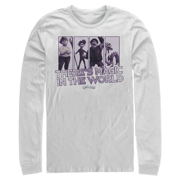 Men's Onward Magic in World Panels  Long Sleeve Shirt White X Large