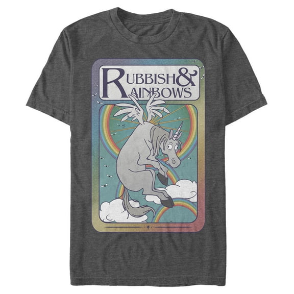 Men's Onward Rubbish & Rainbows Playing Card  Graphic Tee Charcoal Heather Large