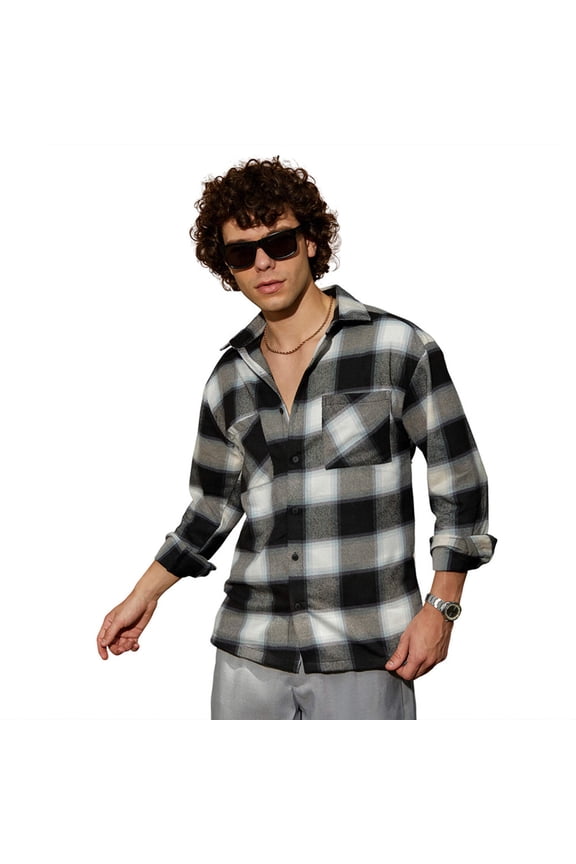 Men's Onyx Black Tartan Utility Shacket