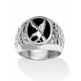 thumbnail image 1 of PalmBeach Jewelry Men's Onyx Eagle Nugget Ring in 4k Yellow Gold-Plated or Sterling Silver, 1 of 5