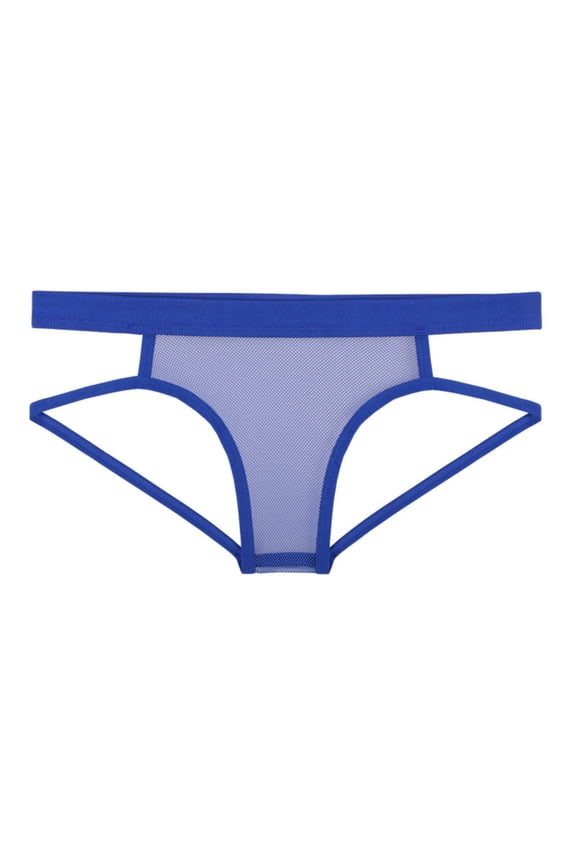 Men's Open Butt Jockstrap Briefs Sexy Mesh Fishnet Underwear Low Rise Breathable Athletic Supporters Comfortable Transparent Lingerie