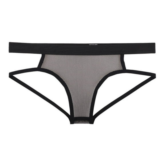 Men's Open Butt Jockstrap Briefs Sexy Mesh Fishnet Underwear Low Rise Breathable Athletic Supporters Comfortable Transparent Lingerie