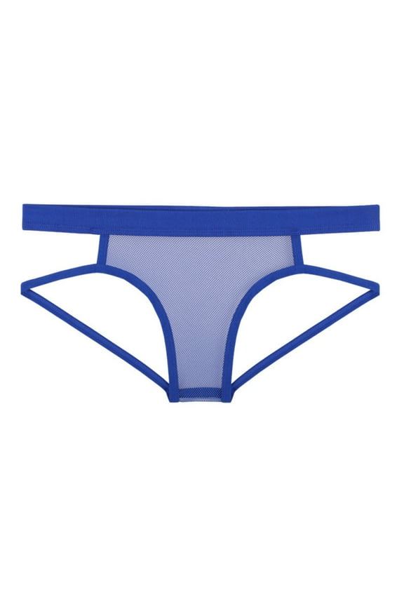 Men's Open Butt Jockstrap Briefs Sexy Mesh Fishnet Underwear Low Rise Breathable Athletic Supporters Comfortable Transparent Lingerie