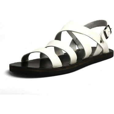 Men's Open Toe Sandals Summer Casual Lightweight Comfortable Beach Adjustable Buckle Breathable Simple Outdoor Slippers White 10 US