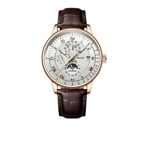 Men’s Openwork Quartz Watch with Leather Strap – Alloy Case Business Casual Wristwatch, Fashion Skeleton Dial Analog Timepiece for Daily Wear and Meetings