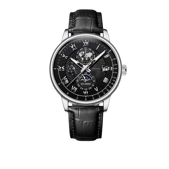 Men’s Openwork Quartz Watch with Leather Strap – Alloy Case Business Casual Wristwatch, Fashion Skeleton Dial Analog Timepiece for Daily Wear and Meetings