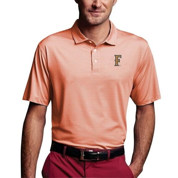 Men's Orange Cal State Fullerton Titans Vansport Pro Tonal Micro-Stripe Polo