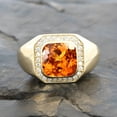 thumbnail image 1 of Men's Orange Citrine Engagement Ring Antique Personalized Diamond Crafted Beautiful Ring Women's Fine Jewelry November Birthstone Presents, 1 of 6