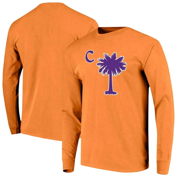 Men's Orange Clemson Tigers Comfort Colors Palmetto C Long Sleeve T-Shirt