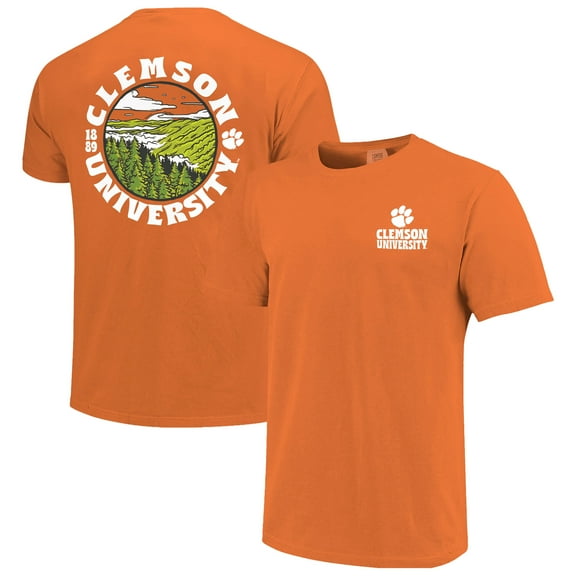 Men's Orange Clemson Tigers Comfort Colors Thick Lined Landscape T-Shirt