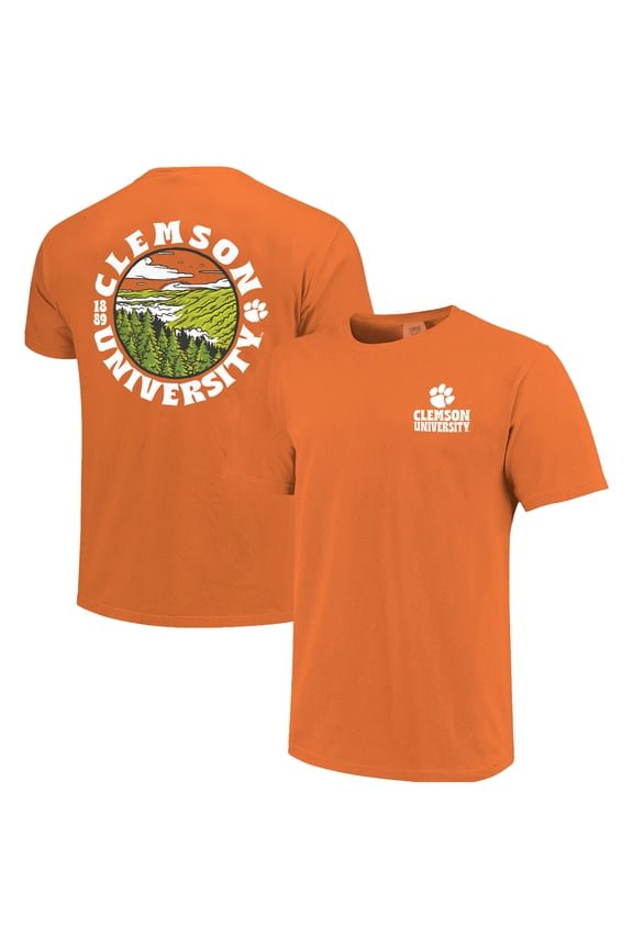 Men's Orange Clemson Tigers Comfort Colors Thick Lined Landscape T-Shirt