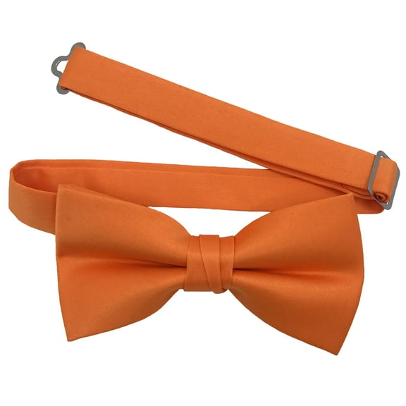 Men’s Orange Formal Satin Pre-Tied Bow Tie in a Variety of Colors by Spencer J’s Signature Satin Collection