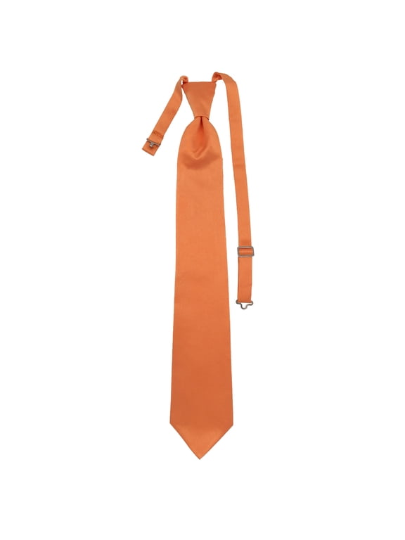 Men’s Orange Formal Satin Pre-Tied Necktie Tie in a Variety of Colors by Spencer J’s Signature Satin Collection