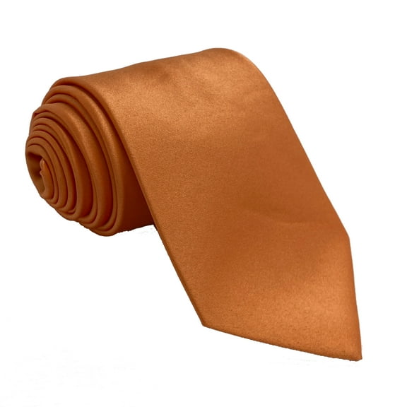 Men’s Orange Formal Satin Self-Tie Necktie in a Variety of Colors by Spencer J’s Signature Satin Collection