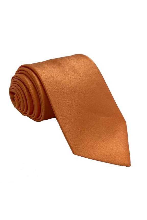 Men’s Orange Formal Satin Self-Tie Necktie in a Variety of Colors by Spencer J’s Signature Satin Collection
