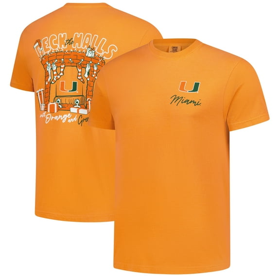 Men's Orange Miami Hurricanes Deck the Halls Comfort Colors T-Shirt