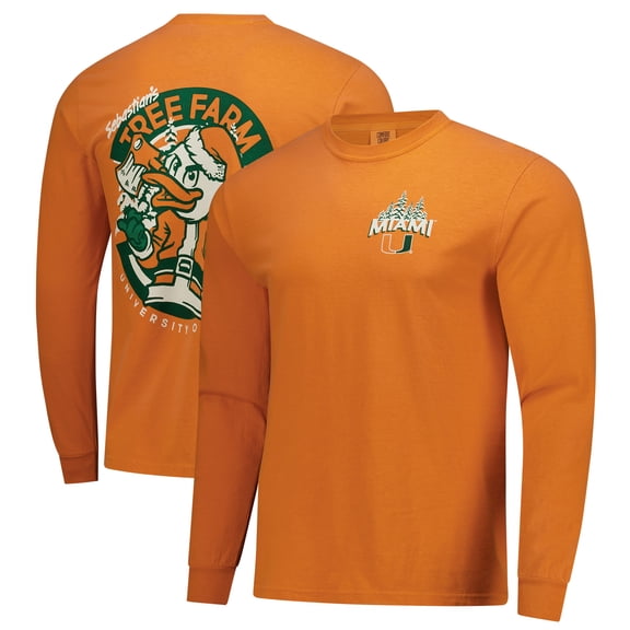 Men's Orange Miami Hurricanes Tree Farm Comfort Colors Long-Sleeve T-Shirt