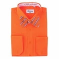 thumbnail image 1 of Men's Orange Solid Dress Shirt and Self Tie Bow Tie, 1 of 1