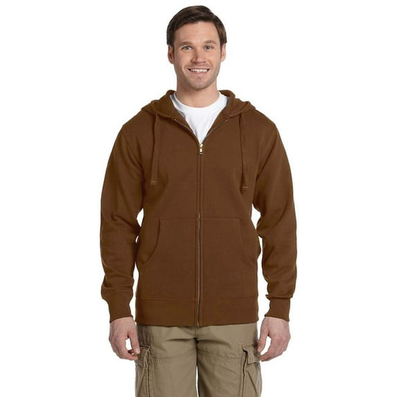 Men's Organic/Recycled Full-Zip Hooded Sweatshirt - LEGACY BROWN - S