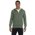 thumbnail image 1 of Men's Organic/Recycled Heathered Full-Zip Hooded Sweatshirt - MILITARY GREEN - L, 1 of 3