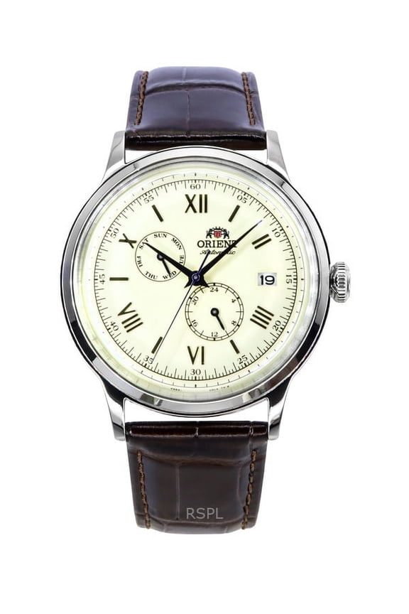 Men's Orient Bambino Version 8 Day-Date 24 Hour Automatic Watch RA-AK0702Y10B