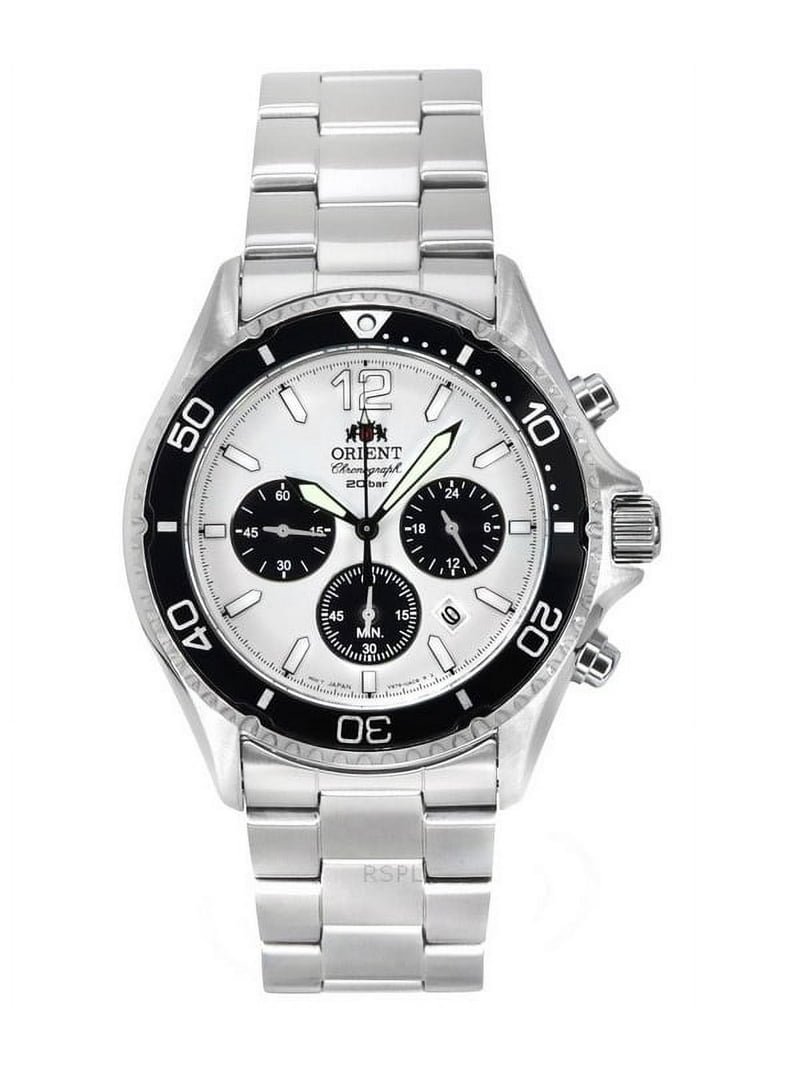 Orient Sports Solar Powered Chronograph White Dial Men's Watch RA