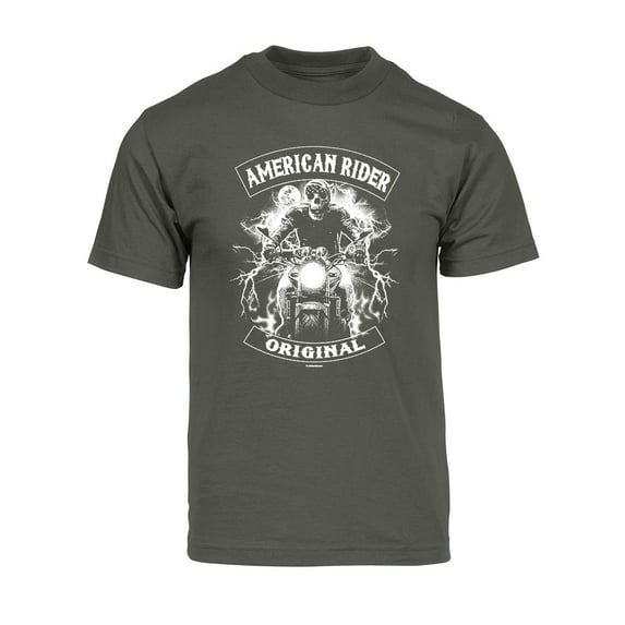 Men's Original American Rider Skull Short-Sleeve T-Shirt - Dark Grey - Large