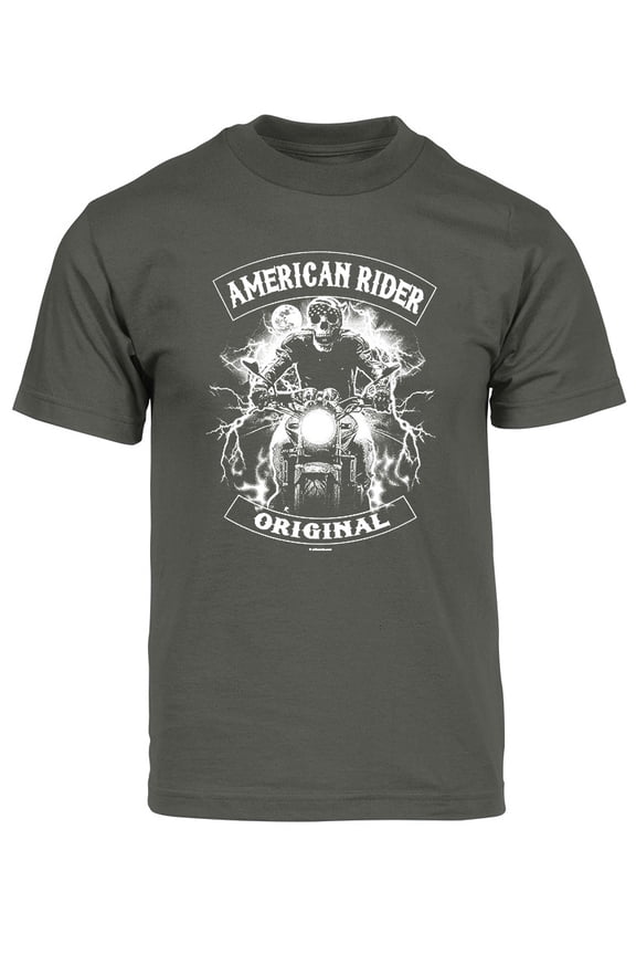Men's Original American Rider Skull Short-Sleeve T-Shirt - Dark Grey - Small