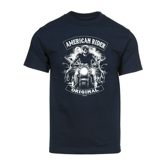 Men's Original American Rider Skull Short-Sleeve T-Shirt - Navy - Medium