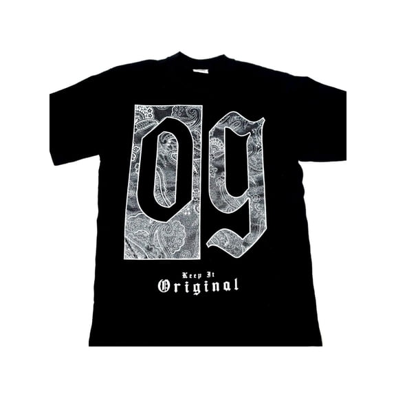 Men's Original Gangster T-Shirt - OG Urban Streetwear, Black Cotton Tee with White "OG" Graphic, Casual Round Neck, Machine Washable - Ideal for Everyday & Outdoor Activities