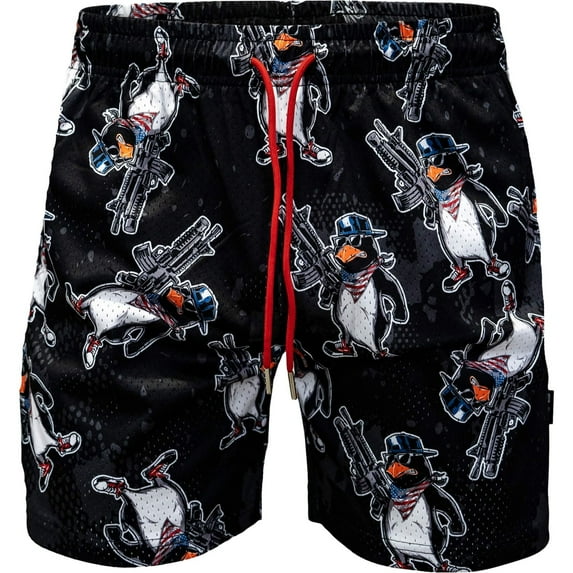 Men's Original Mesh Lifestyle Shorts | 5" 2Xl / Patriotic Penguin