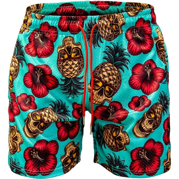 Combat Iron Men's Original Mesh Lifestyle Shorts | 5" S / Teal Pineapple Express