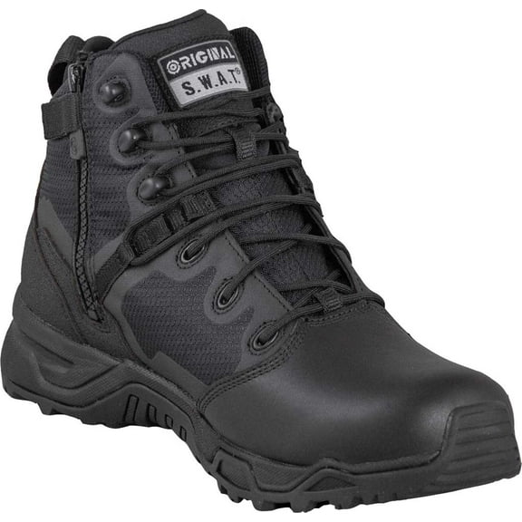 Men's Original S.W.A.T. Alpha Fury 6" Side-Zip Tactical Boot Black Air Mesh 10 W